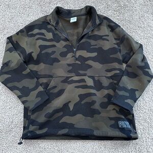 Victorias Secret PINK Camo Quarter Zip Sweatshirt